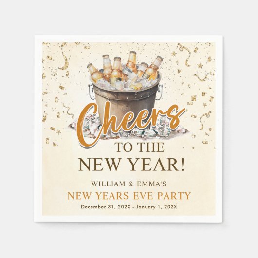 Proost op het nieuwjaarsfeest servet (Voorkant)