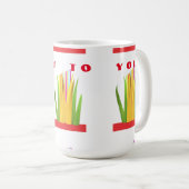 Proost op het ontwerp met moderne kunst graphics koffiemok (Voorkant rechts)