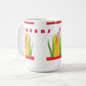 Proost op het ontwerp met moderne kunst graphics koffiemok (Voorkant links)