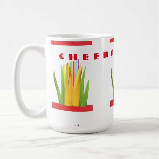 Proost op het ontwerp met moderne kunst graphics koffiemok (Links)