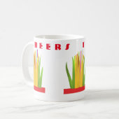 Proost op het ontwerp met moderne kunst graphics koffiemok (Voorkant links)