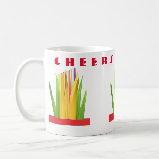 Proost op het ontwerp met moderne kunst graphics koffiemok (Links)