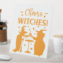 Proost op het teken van de goddelozen reclamebord met voetstuk