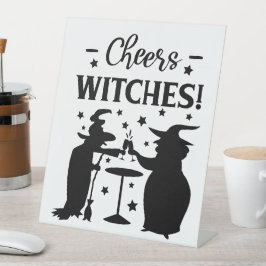 Proost op het teken van de goddelozen reclamebord met voetstuk