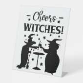 Proost op het teken van de goddelozen reclamebord met voetstuk (Voorkant)