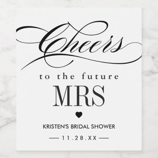 Proost op het toekomstige MRS Vrijgezellenfeest Wijn Etiket (Enkel label)