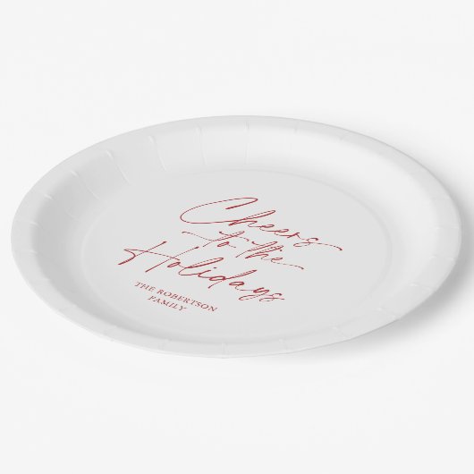 Proost op het Vakantie Feest Papieren Bordje (Gekanteld)