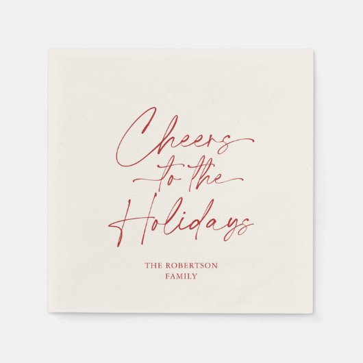 Proost op het Vakantie Feest Servet (Voorkant)