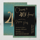 Proost op het verjaardagsfeestje van 40 jaar, Blau Kaart (Voorkant / Achterkant)