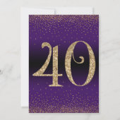 Proost op het verjaardagsfeestje van 40 jaar, Paar Kaart (Achterkant)