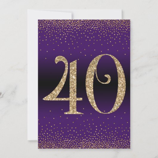 Proost op het verjaardagsfeestje van 40 jaar, Paar Kaart (Achterkant)