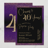 Proost op het verjaardagsfeestje van 40 jaar, Paar Kaart (Voorkant / Achterkant)