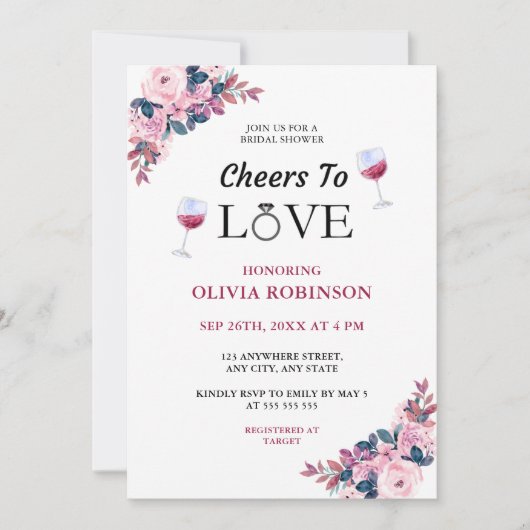 Proost op het Vrijgezellenfeest Bloemenwijn Kaart (Voorkant)