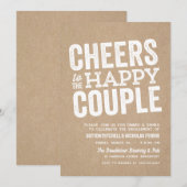 Proost op het vrolijke paar verloving voor de brui kaart (Voorkant / Achterkant)