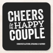 Proost op het vrolijke zwarte repetitie diner kartonnen onderzetters (Voorkant)