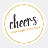 Proost op huwelijksgeschenk Circle Sticker Label (Voorkant)