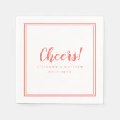 Proost op huwelijksvieringen Minimal Modern Coral Servet (Voorkant)