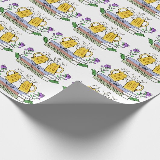 Proost op inpakpapier voor bier en boekenliefhebbe (Hoek)