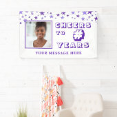 Proost op # Jaren Verjaardagsfoto Paarse Spandoek (Insitu)