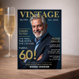 Proost op je 60e verjaardagsuitnodiging kaart