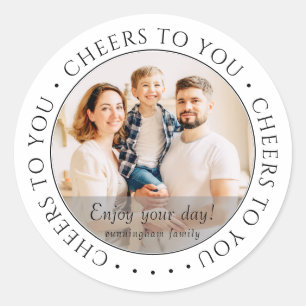 Proost op jou! Klassieke Eenvoudige Verjaardagsfot Ronde Sticker