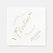 Proost op Kerstcocktails Feestelijke Typografie Servet (Voorkant)