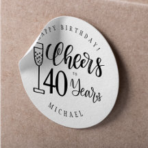 Proost op leeftijd mannen jaren typografie happy b