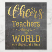 Proost op leraren Typografie appreciatie quote Wijn Etiket (Enkel label)