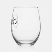 Proost op leuke script aangepaste naam wijnglas zonder voet (Links)