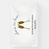 Proost op liefde champagneglazen spandoek (Verticaal)