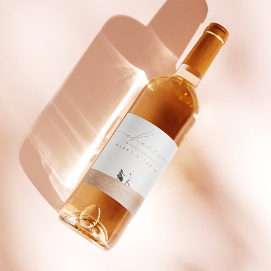 Proost op Liefde & Geluk Script Foto Bruiloft Wijn Etiket