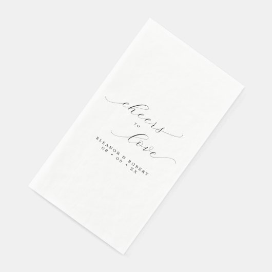 Proost op Liefde Minimalistisch Script Bruiloft Servet (Hoek)