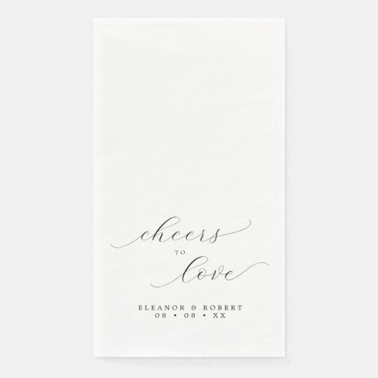 Proost op Liefde Minimalistisch Script Bruiloft Servet (Voorkant)
