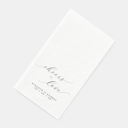 Proost op Liefde Minimalistisch Script Bruiloft Servet (Hoek)