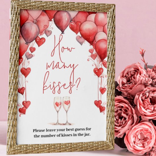 Proost op Liefde Vrijgezellenfeest Hoeveel Kisses  Poster