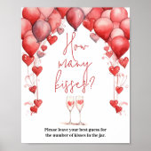 Proost op Liefde Vrijgezellenfeest Hoeveel Kisses  Poster (Voorkant)