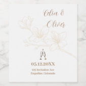 Proost op Liefde! Whimsical Script bruiloft Wijn Etiket (Enkel label)