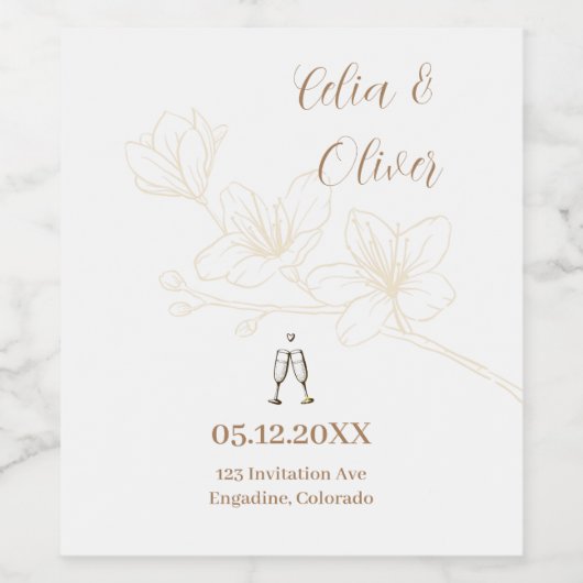 Proost op Liefde! Whimsical Script bruiloft Wijn Etiket (Enkel label)