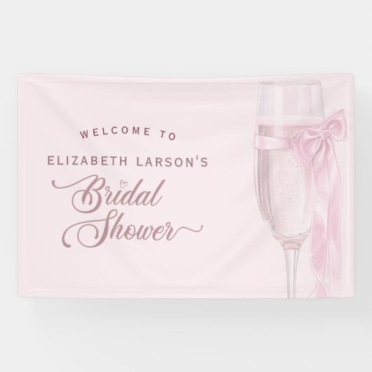 Proost Op Liefde Wijn Glazen Strik Das Bruidsmeisj Spandoek (Horizontaal)