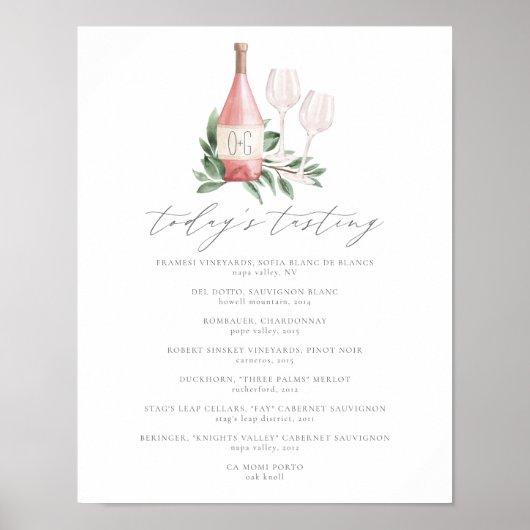 Proost op liefde wijnproeverij menuschild poster (Voorkant)