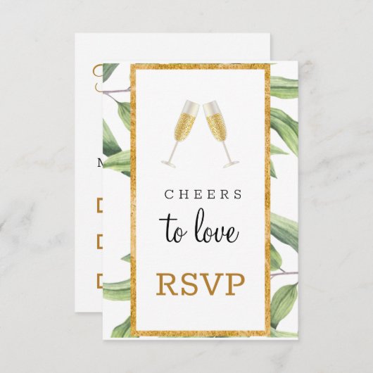 Proost op Love Botanical Vrijgezellenfeest RSVP Informatiekaartje (Voorkant / Achterkant)