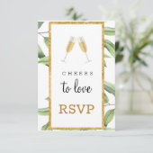 Proost op Love Botanical Vrijgezellenfeest RSVP Informatiekaartje (Staand voorkant)