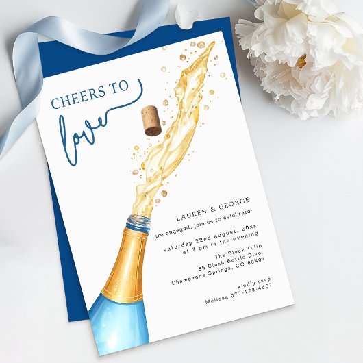 Proost op Love Engagement Party Invitation Kaart