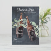Proost op Love Groene Bier Bruiloft Feest Kaart (Staand voorkant)