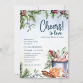 Proost op Love Hot Cocoa Winter Vrijgezellenfeest Kaart (Voorkant)