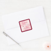 Proost op Love Roos Gold Script Bourgondische brui Vierkante Sticker (Envelop)