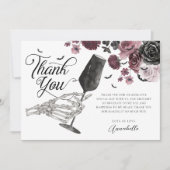 Proost op Love Skeleton Hand Floral Gothic Bridal Bedankkaart (Voorkant)