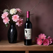 Proost op Love Skeleton Hand Floral Gothic Bridal Wijn Etiket