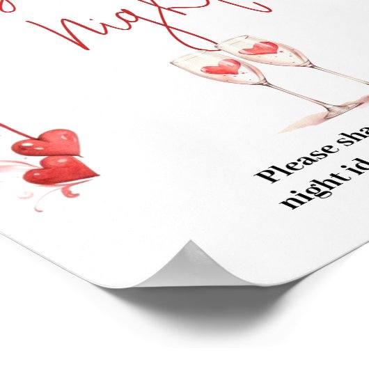 Proost op Love Sweetheart Vrijgezellenfeest Date N Poster (Hoek)