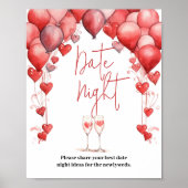 Proost op Love Sweetheart Vrijgezellenfeest Date N Poster (Voorkant)